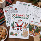 Example Christmas activity book personalized for Emma