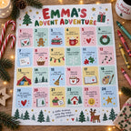 Example advent activity calendar personalized for Emma