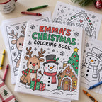 Example Christmas coloring book personalized for Emma