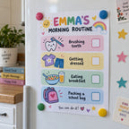Example morning routine chart personalized for Emma