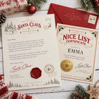 Example letter from Santa and Nice List certificate for Emma