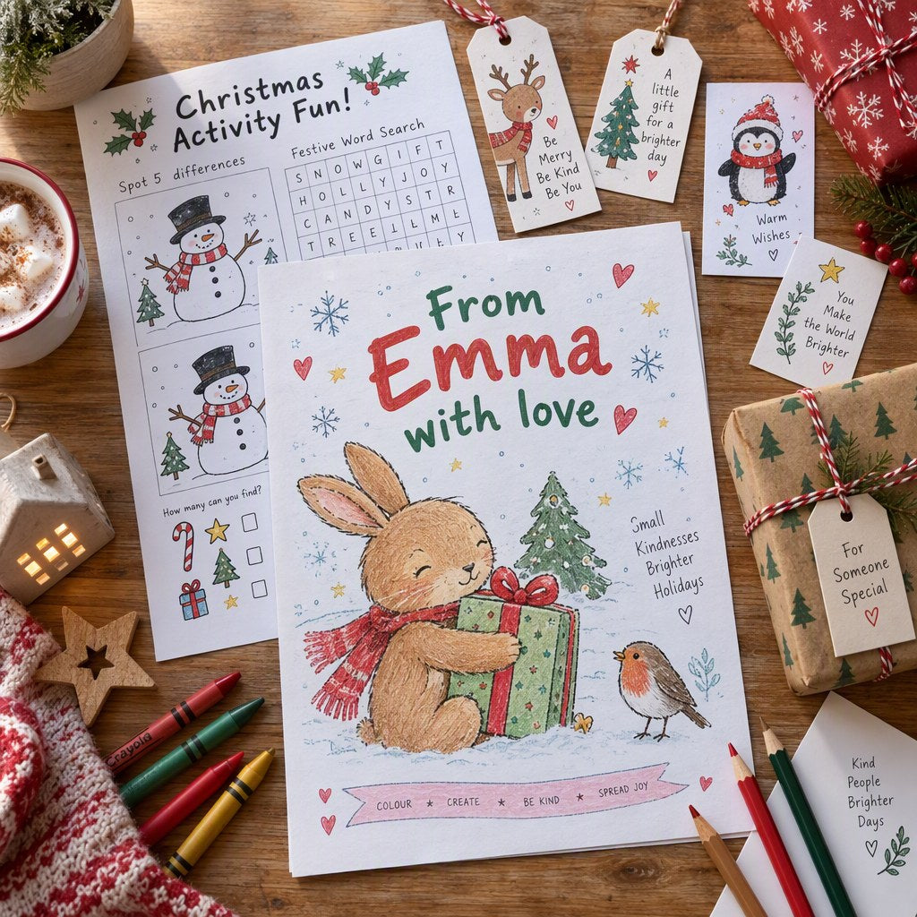Example Personalized Christmas Gift Tags & Cards made for Emma