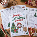 Example Personalized Christmas Word Search & Puzzle Pack made for Emma
