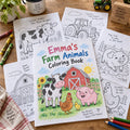 Example Personalized Farm Animals Coloring Book made for Emma