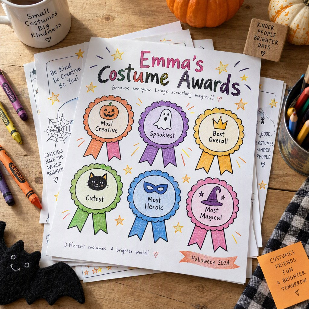 Example Personalized Halloween Costume Contest Awards made for Emma