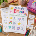 Example Personalized Lunchbox Notes made for Emma