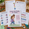 Example Personalized Preschool Readiness Activity Pack made for Emma