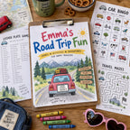 Example Personalized Road Trip Activity Pack made for Emma