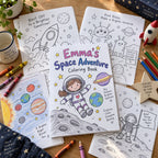 Example Personalized Space Adventure Coloring Book made for Emma