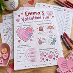 Example Personalized Valentine's Day Activity Pack made for Emma